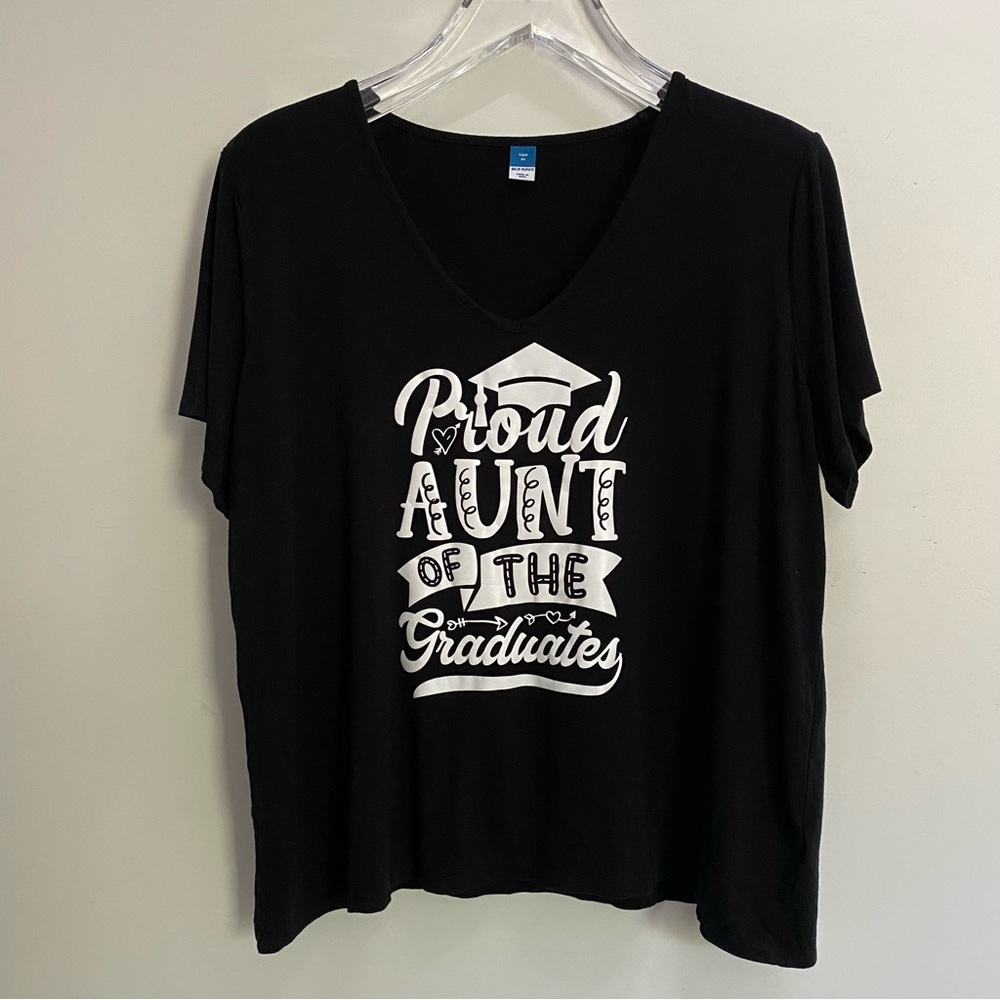 Proud Aunt of the Graduates Custom Shirt Black V Neck Short Sleeve Niece Nephew
